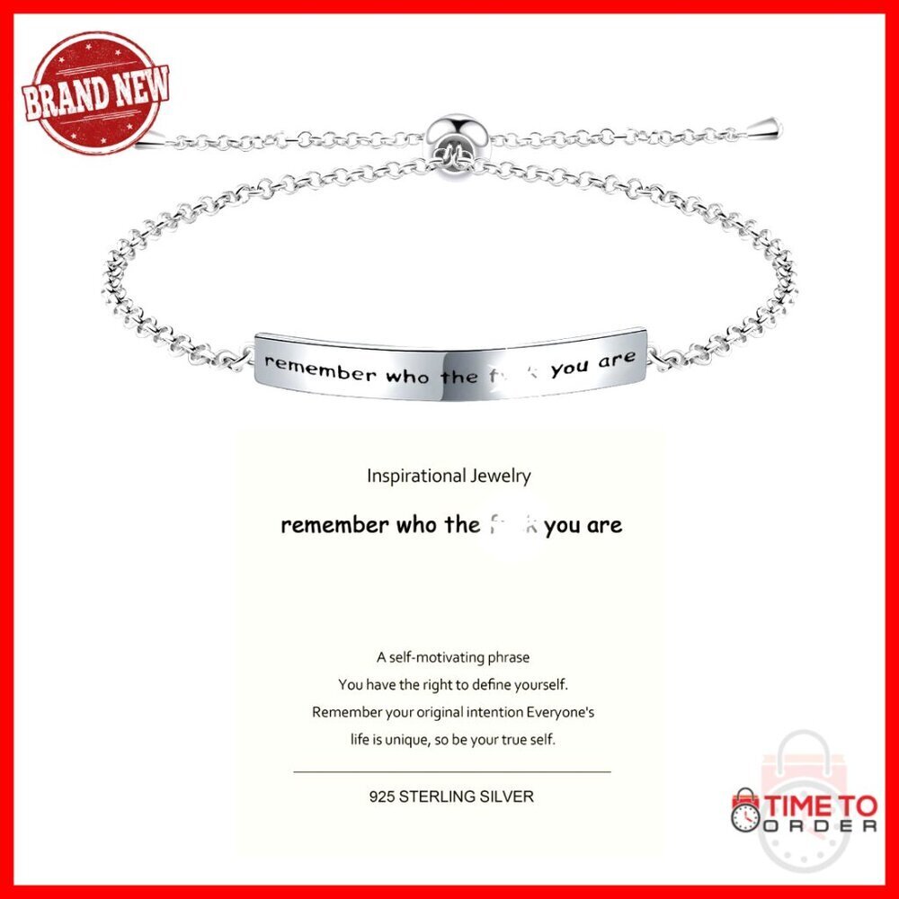 Sterling Silver Inspirational Bracelet Hypoallergenic Engraved Minimal Jewelry